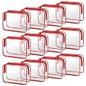 TISRATOK 12 PCS Clear Makeup Bags with Zipper, TSA Approved Toiletry Pouch