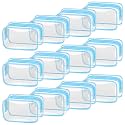 TISRATOK 12 PCS Clear Makeup Bags with Zipper, TSA Approved Toiletry Pouch