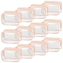 TISRATOK 12 PCS Clear Makeup Bags with Zipper, TSA Approved Toiletry Pouch