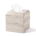 Tissue Box Cover Italy Natural Marble Heavy Duty Square Facial Toilet Paper Holder for Bathroom Living Room Bedroom Dresser Kitchen Minimalistic Office Home Decor Grey (WH078)