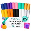 Tissue Paper for Gift Bags - 10 Colors 500 Sheets 14x20in Wrapping Paper