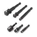 Titan 12001 6-Piece Stubby Wobble and Straight Impact Socket Adapter Set, Black