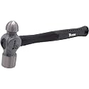 Titan 63024 32oz Ball Pein Hammer, Forged Steel Head, 14.5" Shock Absorbing Fiberglass Handle with Textured Rubber Grip