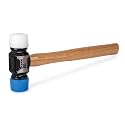 Titan 63412 12oz Double-Faced Rubber Mallet, Forged Steel Head with Replaceable Hard Ends, 12" Hickory Wood Handle