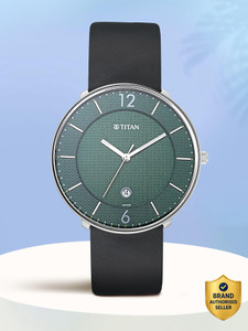 Titan Minimals With Date Green Dial Black