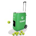 Titan ONE Tennis Ball Machine with 130-Ball Capacity & Internal Oscillation | Remote Control via Free App, 80 MPH Speed, Portable with Trolley Handle & Wheels