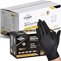 TitanFlex Heavy Duty Black Industrial Nitrile Gloves with Raised Diamond Texture, Latex Free 6mil