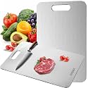 Titanium Cutting Board Double-Sided 100% Pure Titanium Cutting Boards for Kitchen - Food-Grade titanware chopping boards Stain-resistant Durable and easy to clean (15.3 x 11 in)