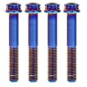 Titanium Flange M10 Bolt (M10x50mm Pitch 1.5mm, Burnt Blue)