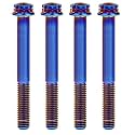 Titanium Flange M10 Bolt (M10x60mm Pitch 1.25mm, Burnt Blue)