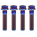 Titanium Flange M10 Bolt (M10x35mm Pitch 1.5mm, Burnt Blue)