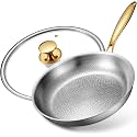 Titanium Frying Pans, Ø12in with Lid, Titanium Pans for Cooking
