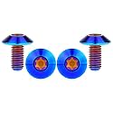 Titanium M4 M5 M6 Button Torx Head Bolt Screw (Burnt Blue, M6x12mm)