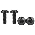 Titanium M4 M5 M6 Button Torx Head Bolt Screw (Black, M6x20mm)