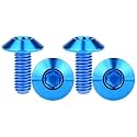 Titanium M4 M5 M6 Button Torx Head Bolt Screw (Blue, M6x15mm)