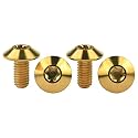 Titanium M4 M5 M6 Button Torx Head Bolt Screw (Gold, M5x12mm)