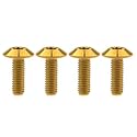 Titanium M4 M5 M6 Button Torx Head Bolt Screw (Gold, M6x15mm)