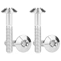 Titanium M4 M5 M6 Button Torx Head Bolt Screw (Silver, M6x35mm)