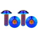 Titanium M4 M5 M6 Button Torx Head Bolt Screw (Burnt Blue, M6x15mm)