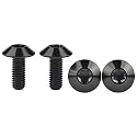 Titanium M4 M5 M6 Button Torx Head Bolt Screw (Black, M6x15mm)