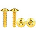 Titanium M4 M5 M6 Button Torx Head Bolt Screw (Gold, M6x25mm)