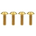 Titanium M4 M5 M6 Button Torx Head Bolt Screw (Gold, M6x20mm)