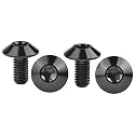 Titanium M4 M5 M6 Button Torx Head Bolt Screw (Black, M5x12mm)