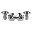 Titanium M4 M5 M6 Button Torx Head Bolt Screw (Silver, M6x12mm)