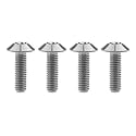 Titanium M4 M5 M6 Button Torx Head Bolt Screw (Silver, M6x20mm)