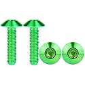 Titanium M4 M5 M6 Button Torx Head Bolt Screw (Green, M6x25mm)