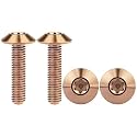 Titanium M4 M5 M6 Button Torx Head Bolt Screw (Bronze, M6x25mm)