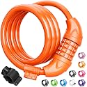 Titanker Bike Lock, Bicycle Lock 4 Feet Cable Lock 1/2 Inch Resettable Bike Lock Combination with Mounting Bracket, Bike Accessories for Bicycle, Electric Scooter, Motorcycle