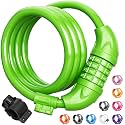 Titanker Bike Lock, Bicycle Lock 4 Feet Cable Lock 1/2 Inch Resettable Bike Lock Combination with Mounting Bracket, Bike Accessories for Bicycle, Electric Scooter, Motorcycle