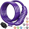 Titanker Bike Lock, Bicycle Lock 4 Feet Cable Lock 1/2 Inch Resettable Bike Lock Combination with Mounting Bracket, Bike Accessories for Bicycle, Electric Scooter, Motorcycle