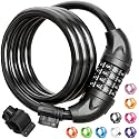 Titanker Bike Lock, Bicycle Lock 4 Feet Cable Lock 1/2 Inch Resettable Bike Lock Combination with Mounting Bracket, Bike Accessories for Bicycle, Electric Scooter, Motorcycle