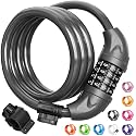 Titanker Bike Lock, Bicycle Lock 4 Feet Cable Lock 1/2 Inch Resettable Bike Lock Combination with Mounting Bracket, Bike Accessories for Bicycle, Electric Scooter, Motorcycle