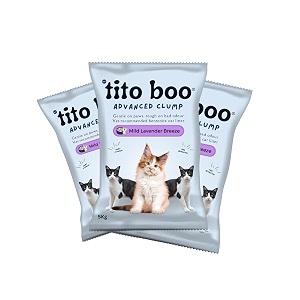 advanced cat litter - 18kg bentonite clumping litter with lavender and lemon fragrance - low dust formula for clean and fresh smelling home