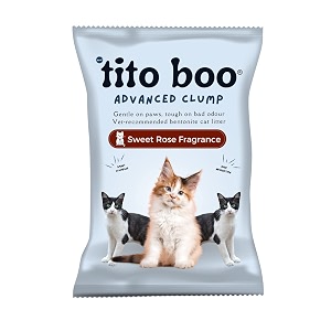 scented bentonite cat litter - 25 kg - money saver pack - all-natural clumping and odor-control formula for cats - sweet rose