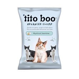 scented bentonite cat litter - 6 kg - all-natural clumping and odor-control formula for cats - mystical jasmine