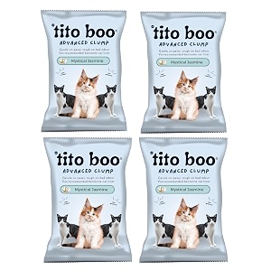 scented bentonite cat litter - 25 kg - money saver pack - all-natural clumping and odor-control formula for cats - mystical jasmine