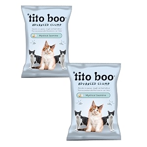 scented bentonite cat litter - 6 kg - pack of 2 - total 12 kg - all-natural clumping and odor-control formula for cats 