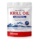 Tiuedu Antarctic Krill Oil Supplement, 2,000mg Per Serving,Rich in Omega-3s EPA, DHA & Astaxanthin,Supports Heart, Joint & Brain Health,Helps Maintain Daily Vitality, 240 Softgels