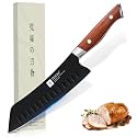 TIVOLI Santoku Knife, 7 Inch Professional Chef Knife with Wood Handle