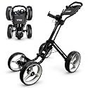 Tivor 4 Wheel Golf Push Cart for Golf & Disc Golf Players, Folding Cart
