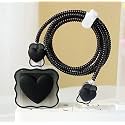 Tiwkka Silicone Charger Case Cover with 360-degree Full Protection Heart Design Suitable for iPhone for 18-20W USB-C Power Adapter Charger Cover (Black)