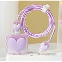 Tiwkka Silicone Charger Case Cover with 360-degree Full Protection Heart Design Suitable for iPhone for 18-20W USB-C Power Adapter Charger Cover (Purple)