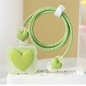 Tiwkka Silicone Charger Case Cover with 360-degree Full Protection Heart Design Suitable for iPhone for 18-20W USB-C Power Adapter Charger Cover (Green)