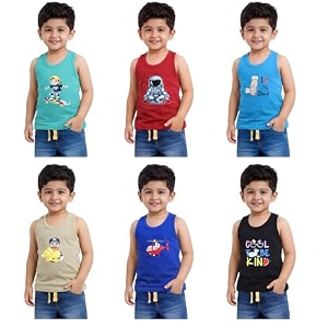 TIXY Boys Cotton Sleeveless Vest Combo