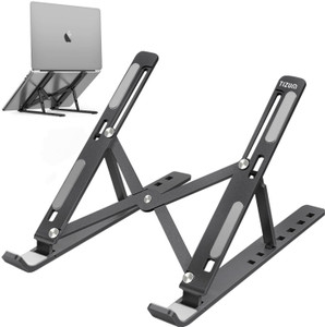 tizum 2x stronger m-shape aluminum structure silicone pads air ventilation for cooling for laptop size up to 156-inches aluminium laptop stand with adjustable height compatible with universal laptops