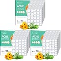 TKTK Hydrocolloid Acne Patches, Pimple Patches for Face with Tea Tree & Calendula Oil - 4 Sizes Clear Cover Stickers, Invisible for Day & Night Use (180 Count) (Pack of 3)